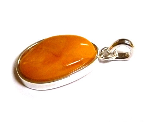 Baltic Amber Pendant Antique Butterscotch Unisex Drop Yolk 1.57" 6.5 gram