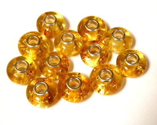 Baltic Amber European Charm Bead Sparkling Champagne Lemon