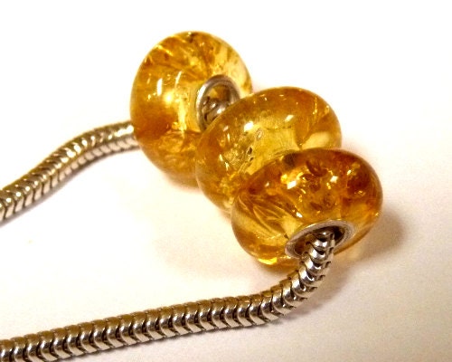 Baltic Amber European Charm Bead Sparkling Champagne Lemon