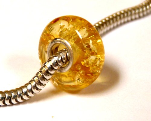 Baltic Amber European Charm Bead Sparkling Champagne Lemon