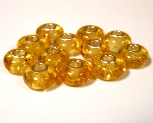 Baltic Amber European Charm Bead Sparkling Champagne Lemon