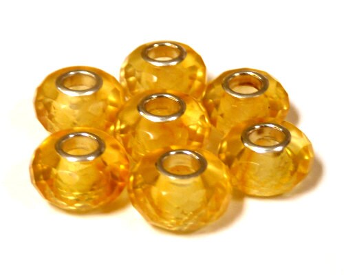 Baltic Amber Faceted Charm Bead Yellow Lemon Color