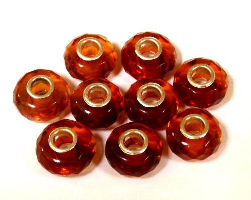 Baltic Amber Cognac Faceted Charm Bead