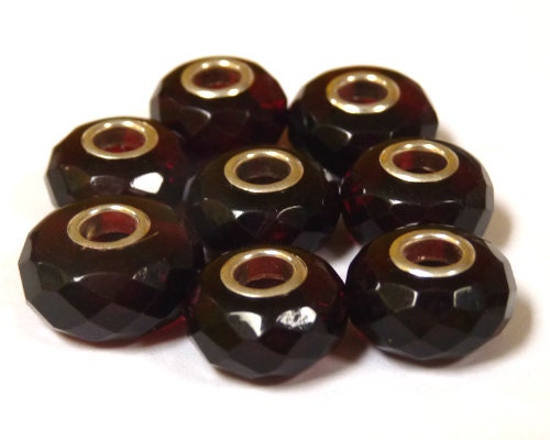 Baltic Amber Faceted European Charm Bead Cherry Color