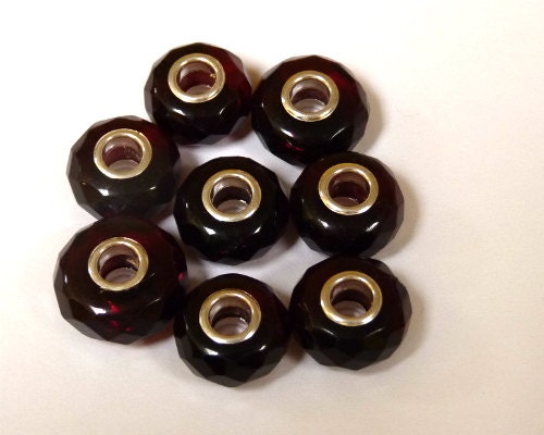 Baltic Amber Faceted European Charm Bead Cherry Color