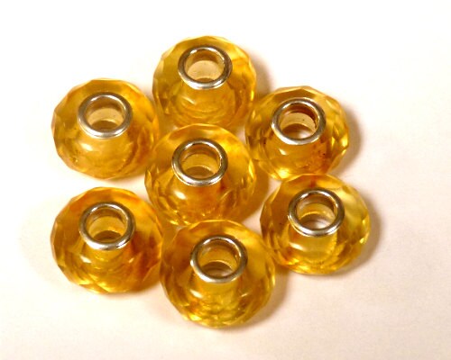 Baltic Amber Faceted Charm Bead Yellow Lemon Color