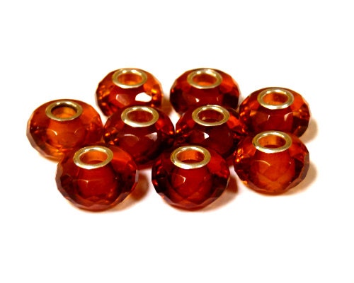 Baltic Amber Cognac Faceted Charm Bead