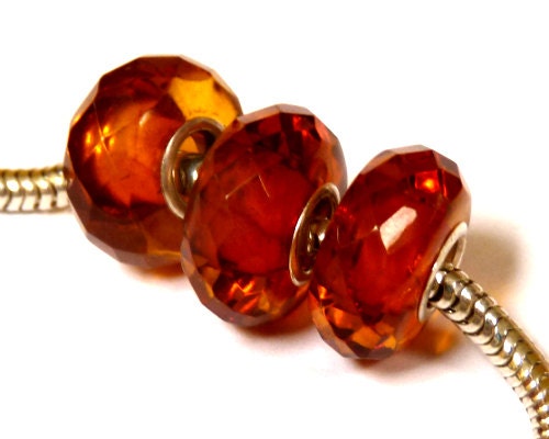 Baltic Amber Cognac Faceted Charm Bead