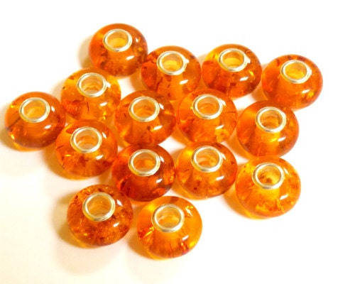 Baltic Amber European Charm Bead Honey Sparkling