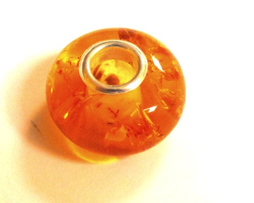 Baltic Amber European Charm Bead Honey Sparkling